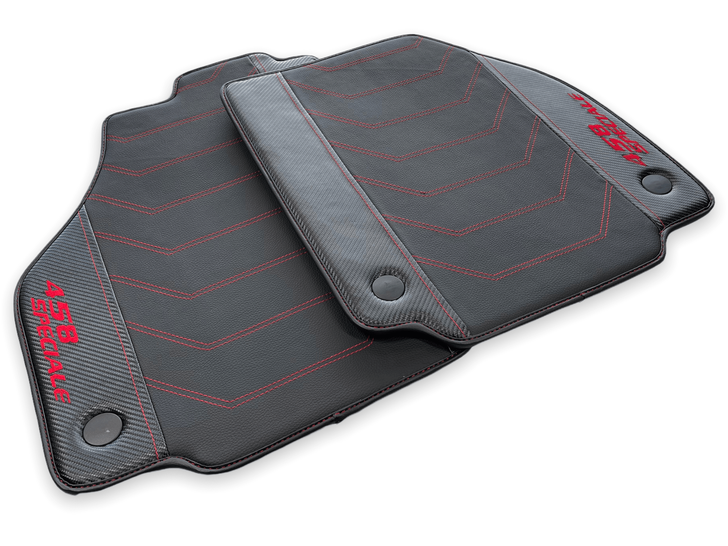 Floor Mats For Ferrari 458 Speciale With Carbon Fiber Leather 2012-2015 - AutoWin