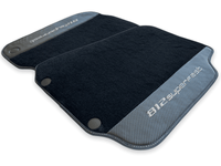 Floor Mats For Ferrari 812 Superfast Carbon Fiber And Black Carpet - AutoWin