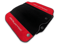 Floor Mats For Ferrari 812 Superfast Red Aclantara And Black Carpet - AutoWin
