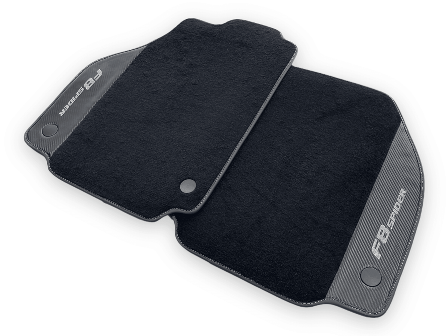 Floor Mats For Ferrari F8 Spider 2019-2022 With Carbon Fiber Leather - AutoWin