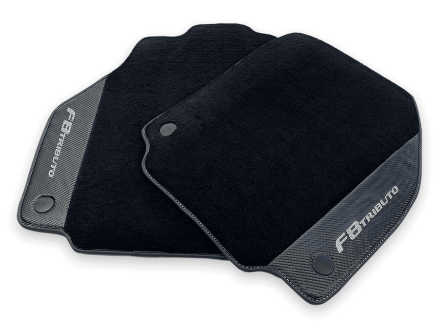 Floor Mats For Ferrari F8 Tributo 2019-2022 With Carbon Leather - AutoWin