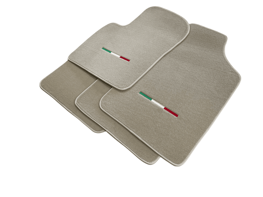 Italian Edition Beige Floor Mats for Fiat 500X (2018-2024) Convertible - AutoWin