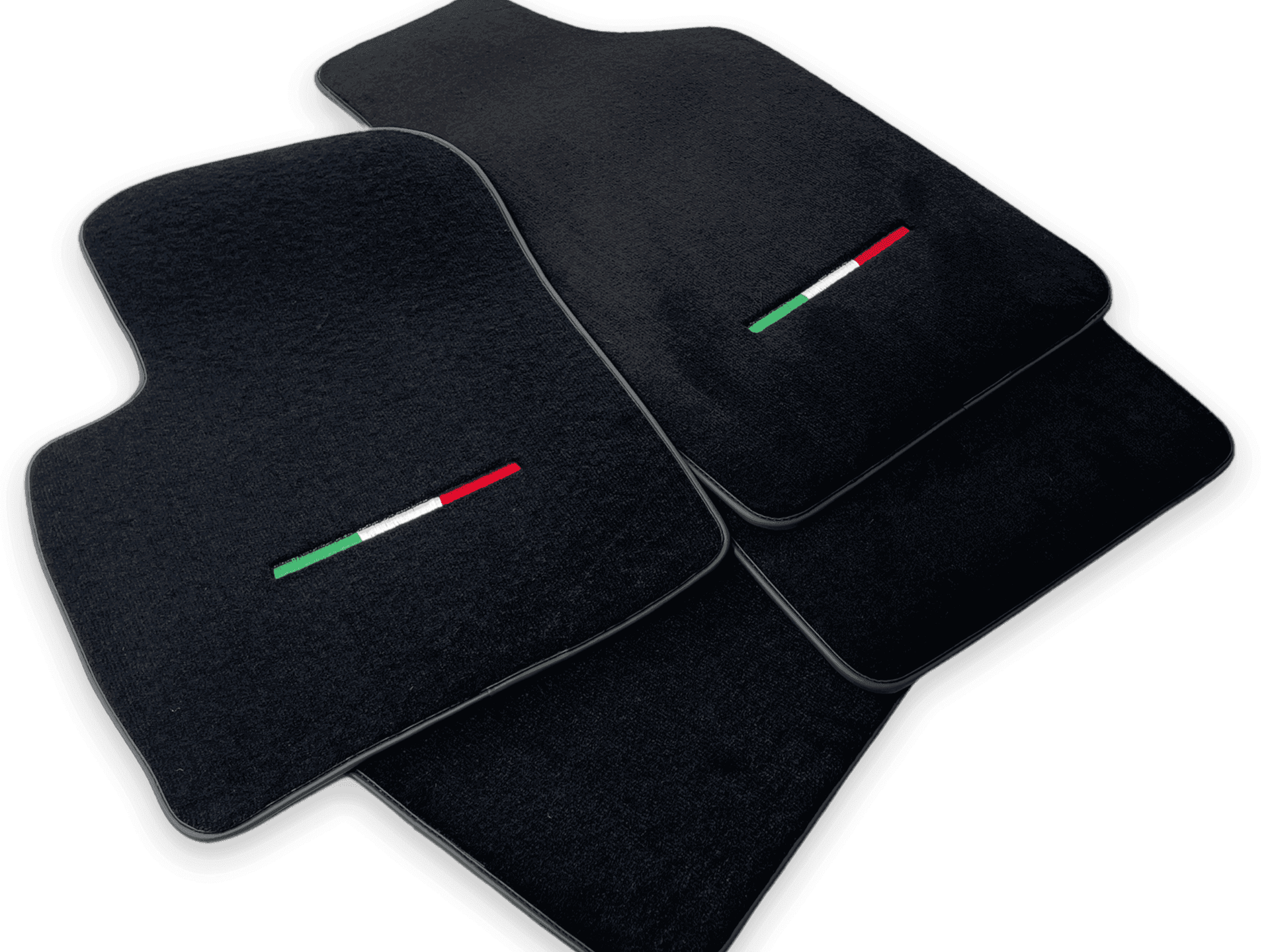 Italian Edition Black Floor Mats for Fiat 500X (2018-2024) Convertible - AutoWin