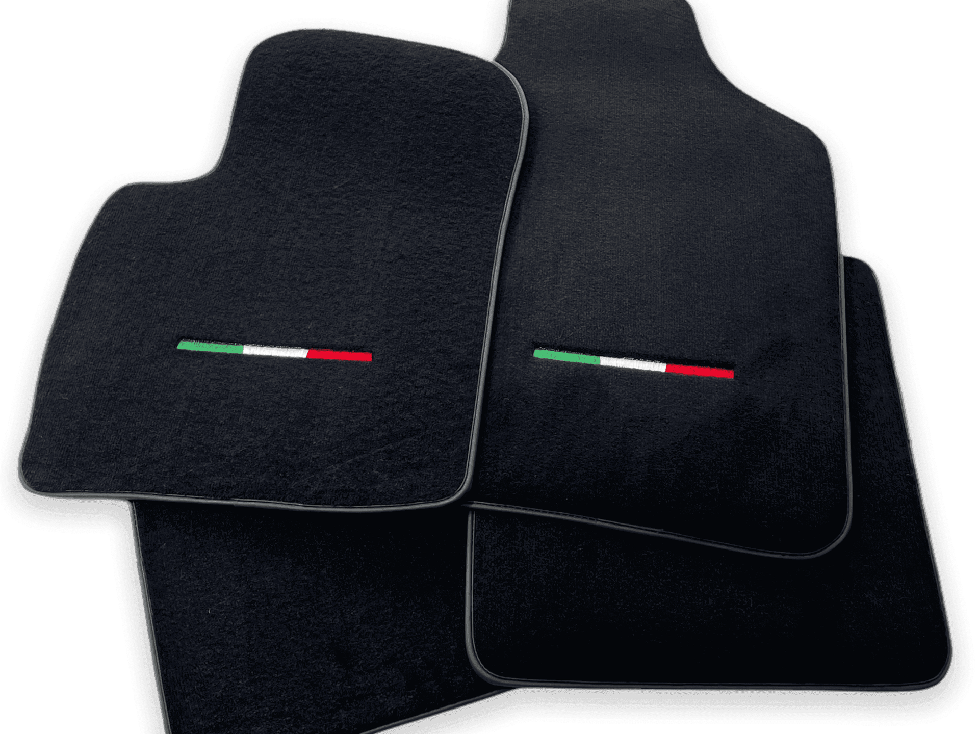Italian Edition Black Floor Mats for Fiat 500X (2018-2024) Convertible - AutoWin