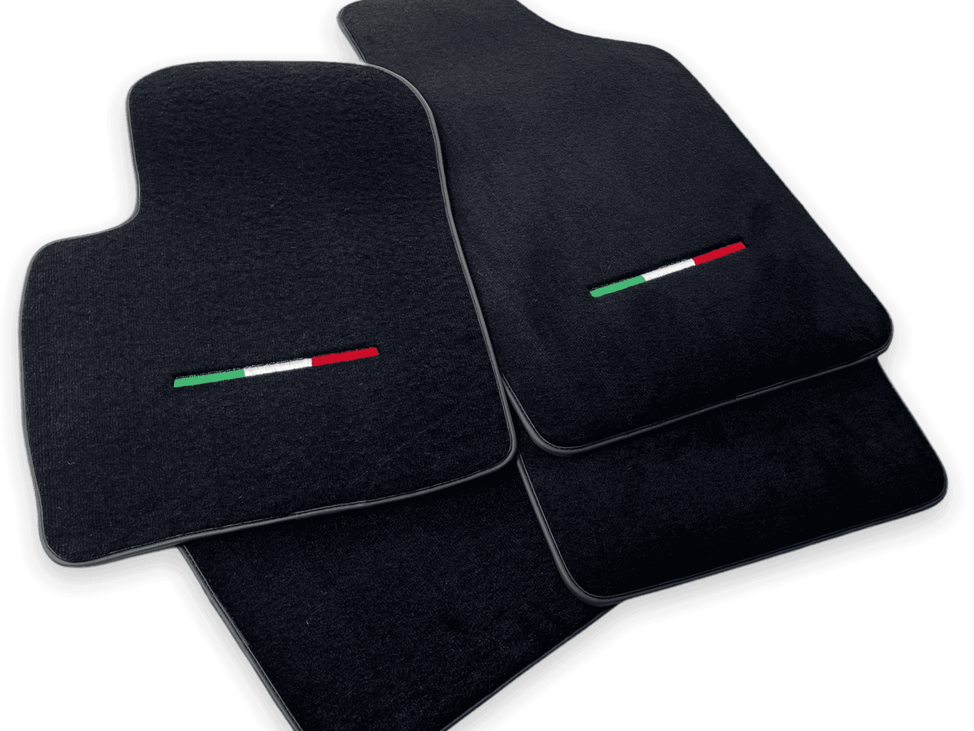 Italian Edition Black Floor Mats for Fiat 500X (2018-2024) Convertible - AutoWin