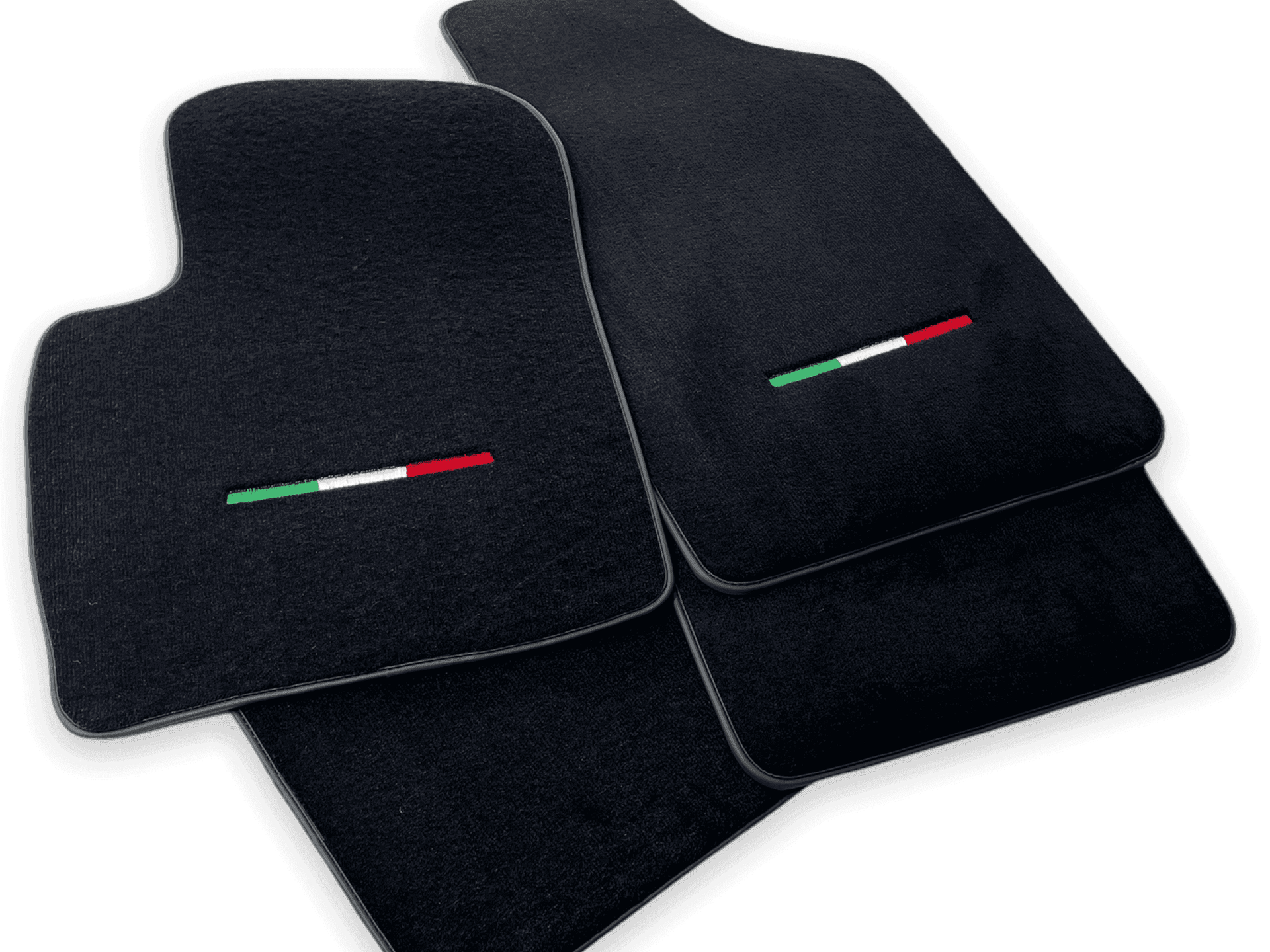 Italian Edition Black Floor Mats for Fiat 500X (2018-2024) Convertible - AutoWin