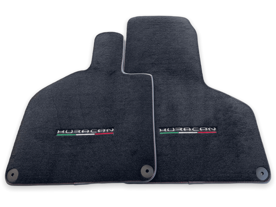 Floor Mats for Lamborghini Huracan With Italian Flag Red Stitch - AutoWin