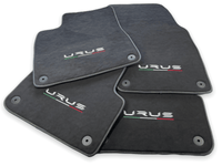 Floor Mats For Lamborghini Urus Alcantara Leather With Yellow Stitching - AutoWin