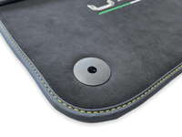 Floor Mats For Lamborghini Urus Alcantara Leather With Yellow Stitching - AutoWin