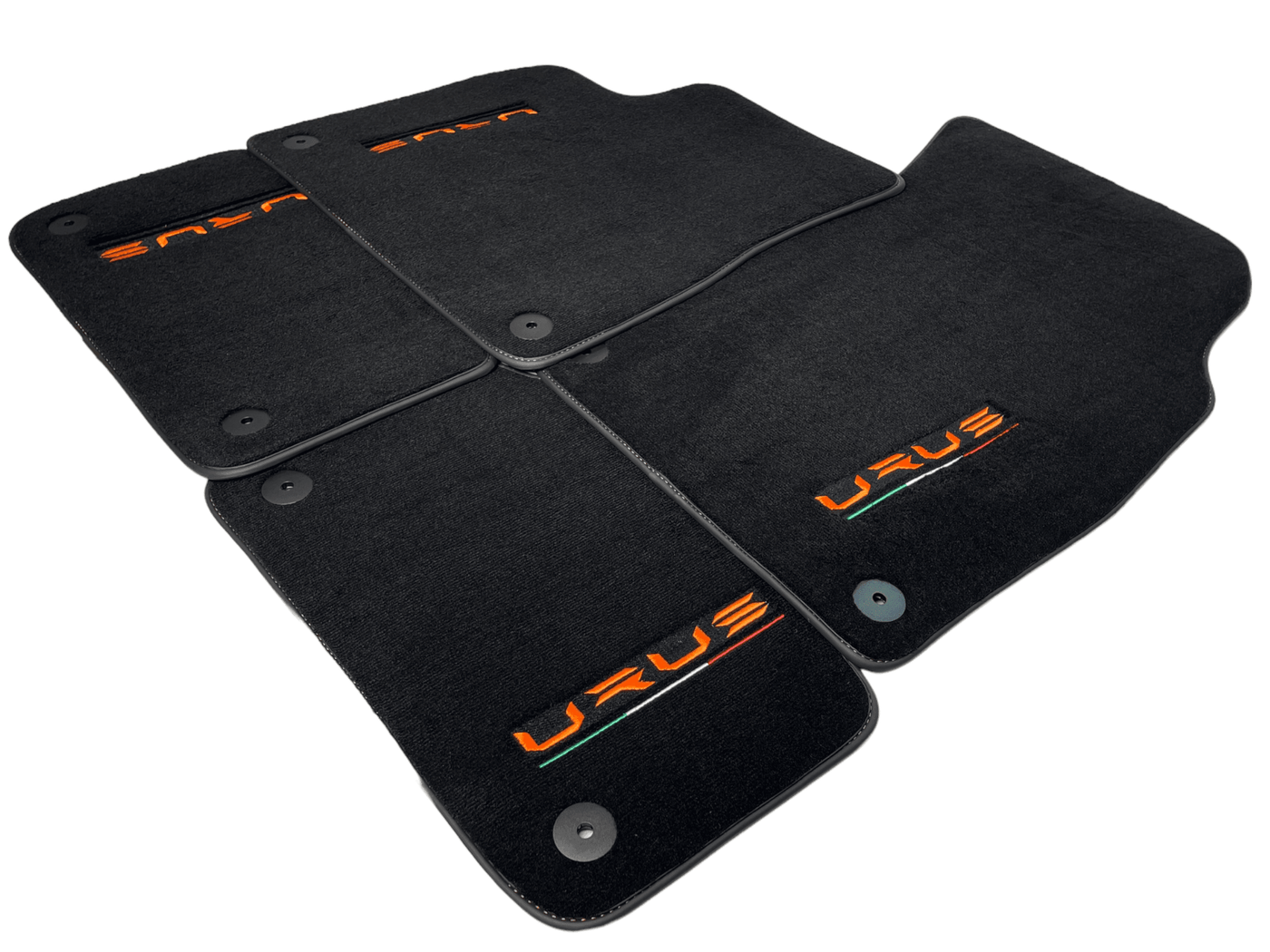 Floor Mats For Lamborghini Urus Black Tailored Orange Edition - AutoWin