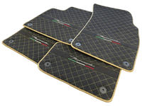 Lamborghini Urus Alcantara Leather Floor Mats with Gold Trim
