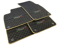 Lamborghini Urus Alcantara Leather Floor Mats with Gold Trim