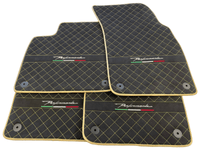 Lamborghini Urus Alcantara Leather Floor Mats with Gold Trim