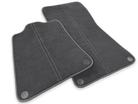 Floor Mats For McLaren 600LT (2018-2020) Alcantara Black Tailored Carpets With Orange Sewing - AutoWin