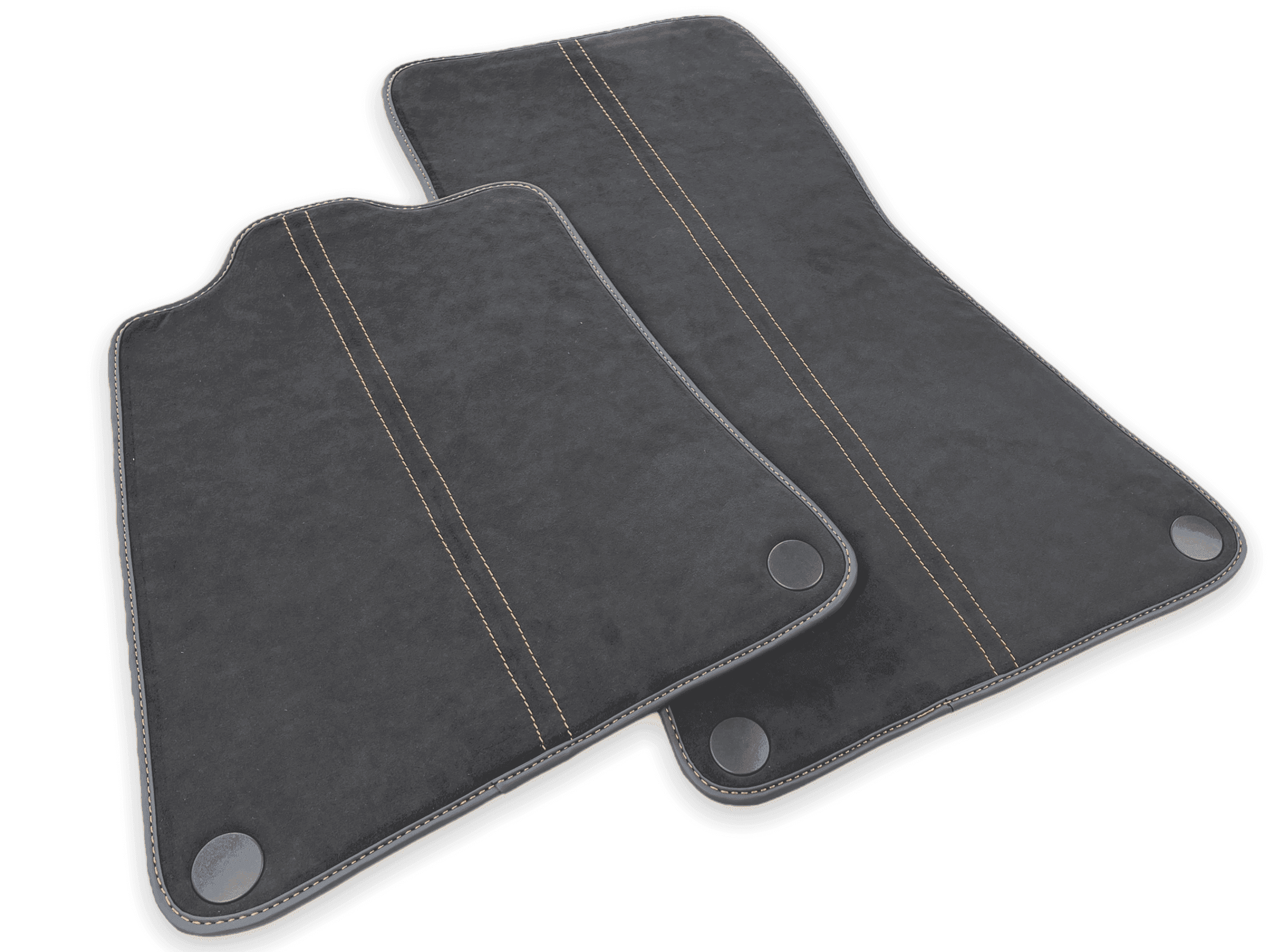 Floor Mats For McLaren 600LT (2018-2020) Alcantara Black Tailored Carpets With Orange Sewing - AutoWin