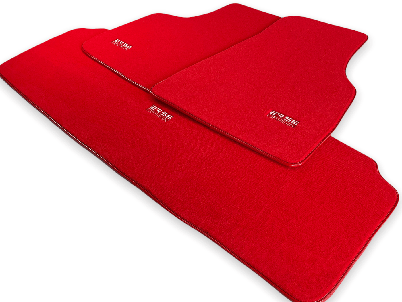 Floor Mats For Tesla Model 3 Red Tailored Carpets ER56 Design - AutoWin
