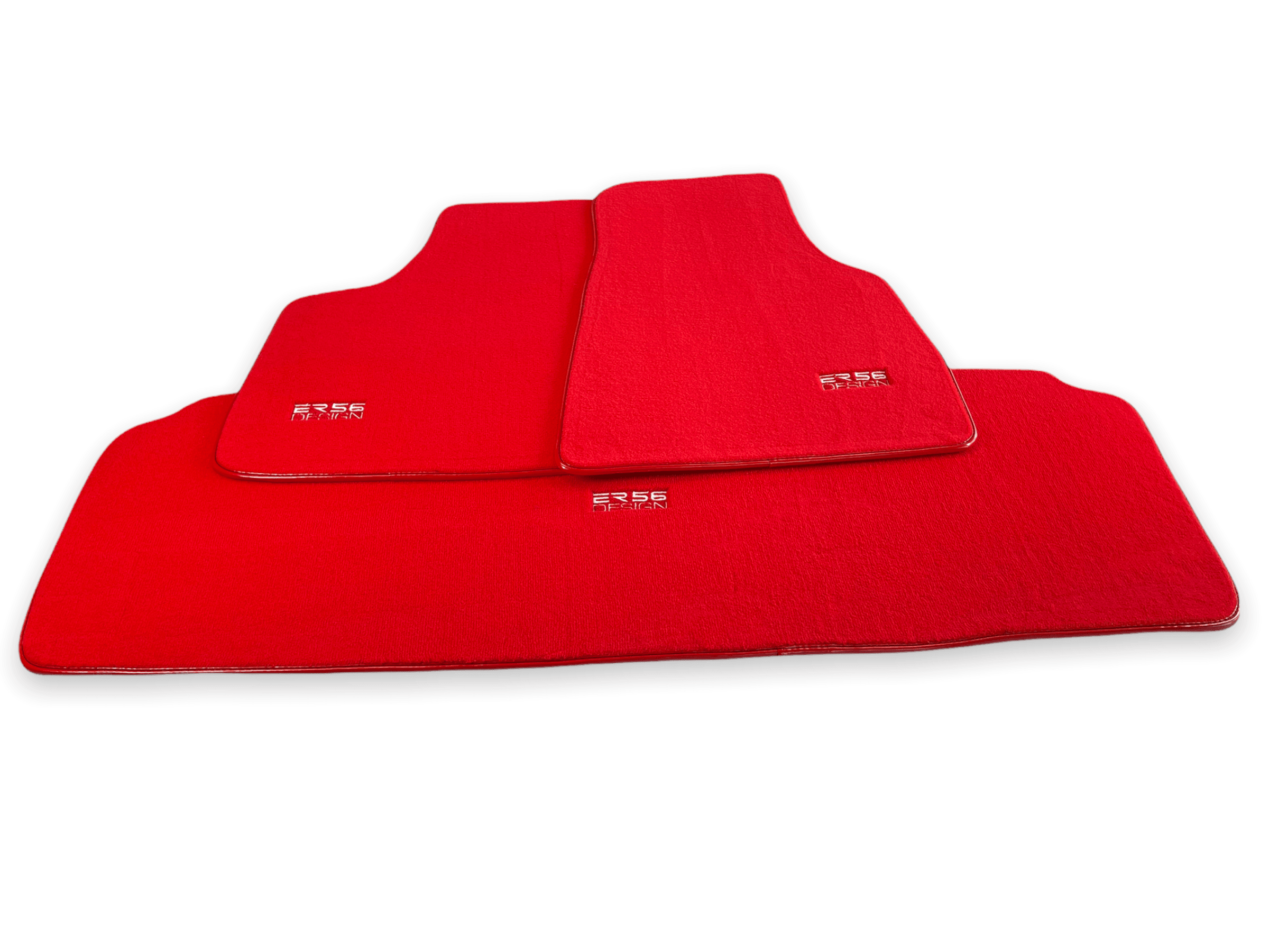 Floor Mats For Tesla Model Y Red Tailored Carpets ER56 Design - AutoWin