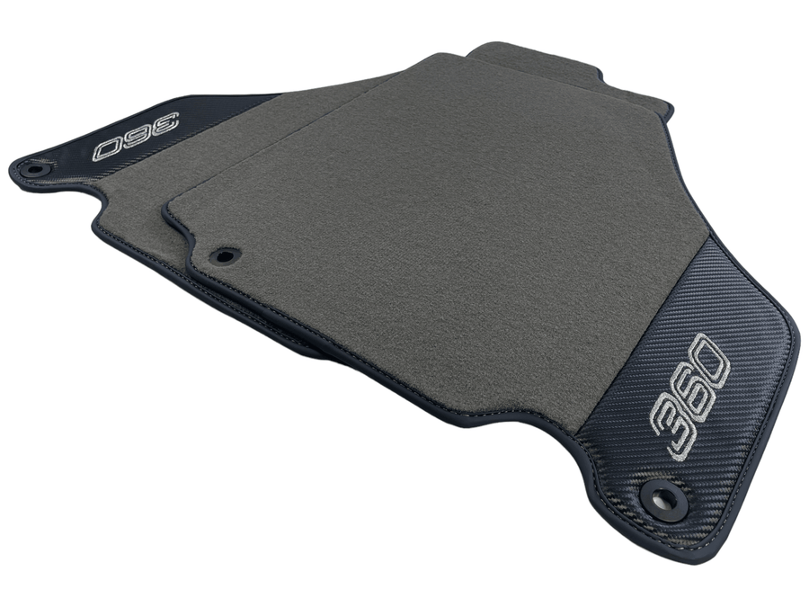Gray Floor Mats For Ferrari 360 Modena 1999-2005 With Carbon Fiber Leather - AutoWin