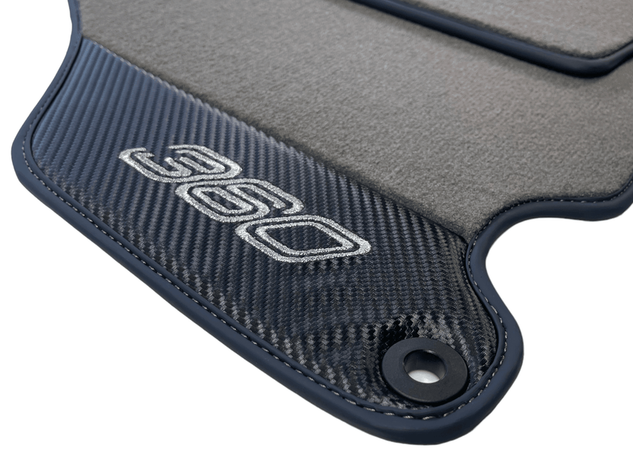 Gray Floor Mats For Ferrari 360 Modena 1999-2005 With Carbon Fiber Leather - AutoWin