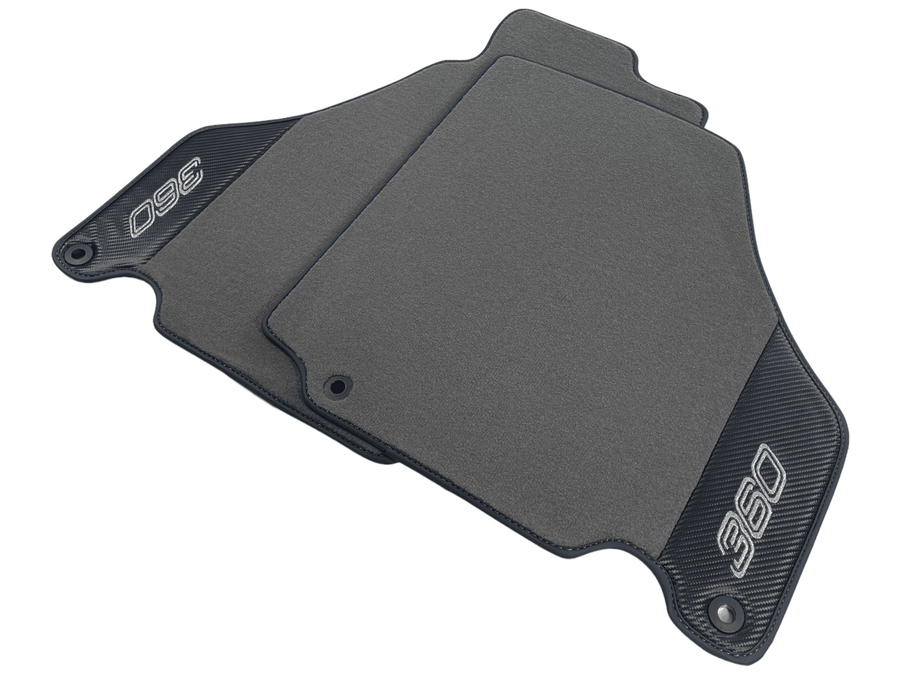 Gray Floor Mats For Ferrari 360 Modena 1999-2005 With Carbon Fiber Leather - AutoWin