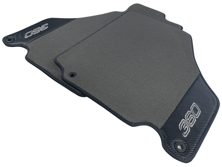Gray Floor Mats For Ferrari 360 Modena 1999-2005 With Carbon Fiber Leather - AutoWin