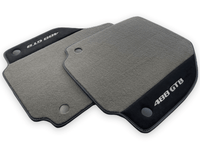 Gray Floor Mats For Ferrari 488 GTB 2015-2022 Carpets With Alcantara Leather - AutoWin