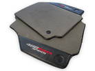 Gray Floor Mats For Ferrari 488 Pista Spider 2019-2021 With Carbon Fiber Leather - AutoWin