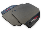 Gray Floor Mats For Ferrari 488 Pista Spider 2019-2021 With Carbon Fiber Leather - AutoWin