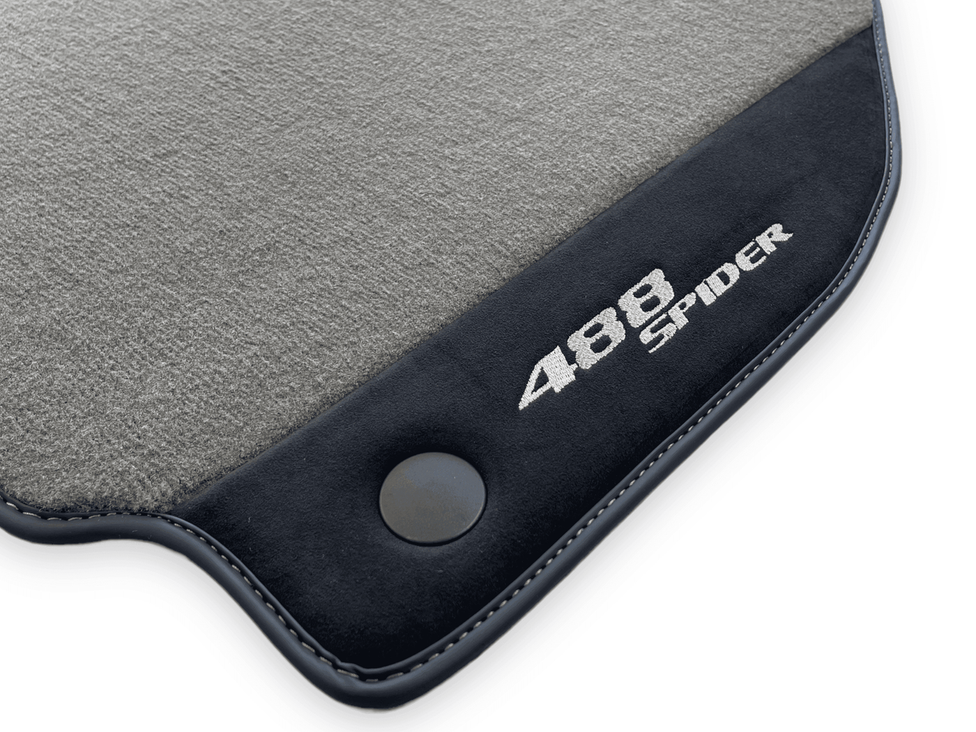 Gray Floor Mats For Ferrari 488 Spider 2015-2022 Alcantara Leather - AutoWin