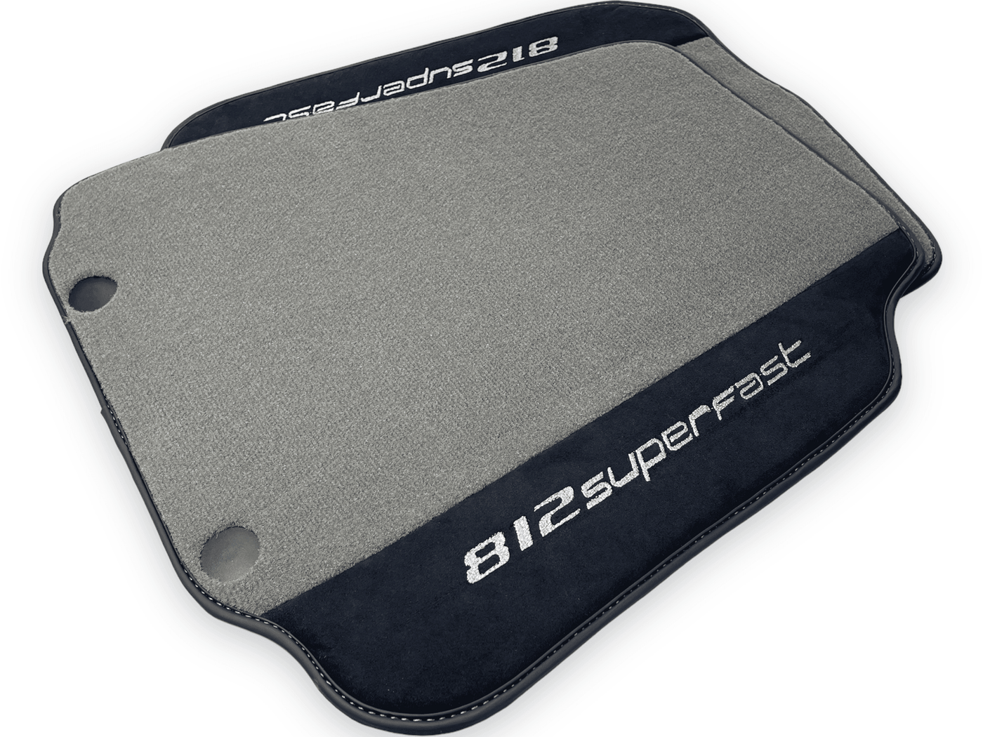 Gray Floor Mats For Ferrari 812 Superfast With Alcantara Leather - AutoWin