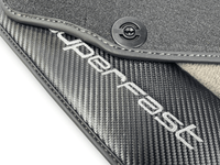 Gray Floor Mats For Ferrari 812 Superfast With Carbon Fiber Leather - AutoWin