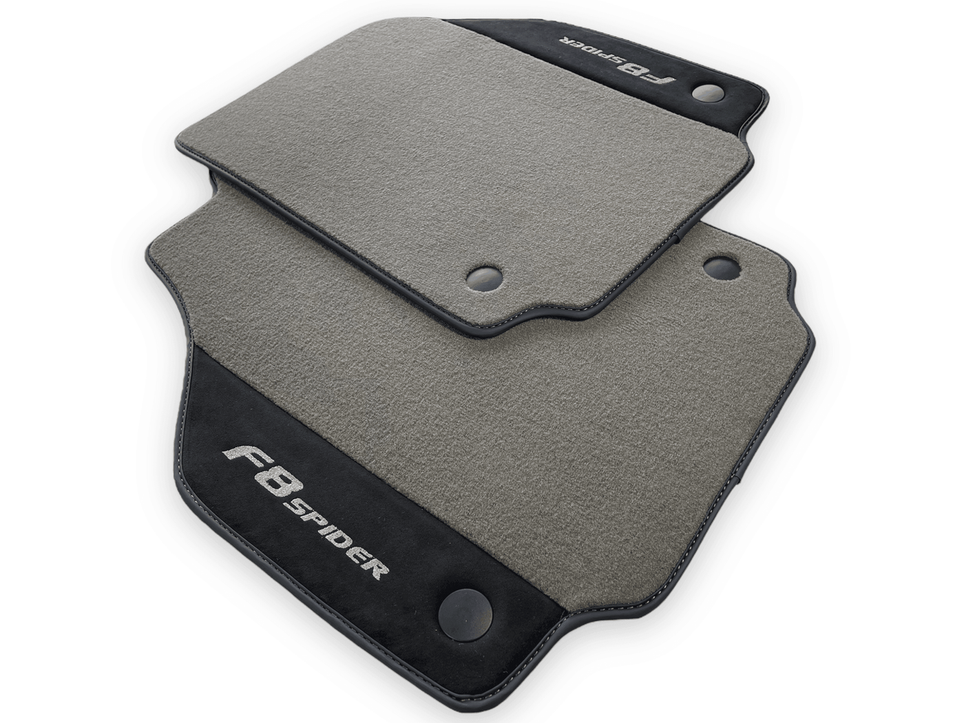 Gray Floor Mats For Ferrari F8 Spider 2019-2022 With Alcantara Leather - AutoWin