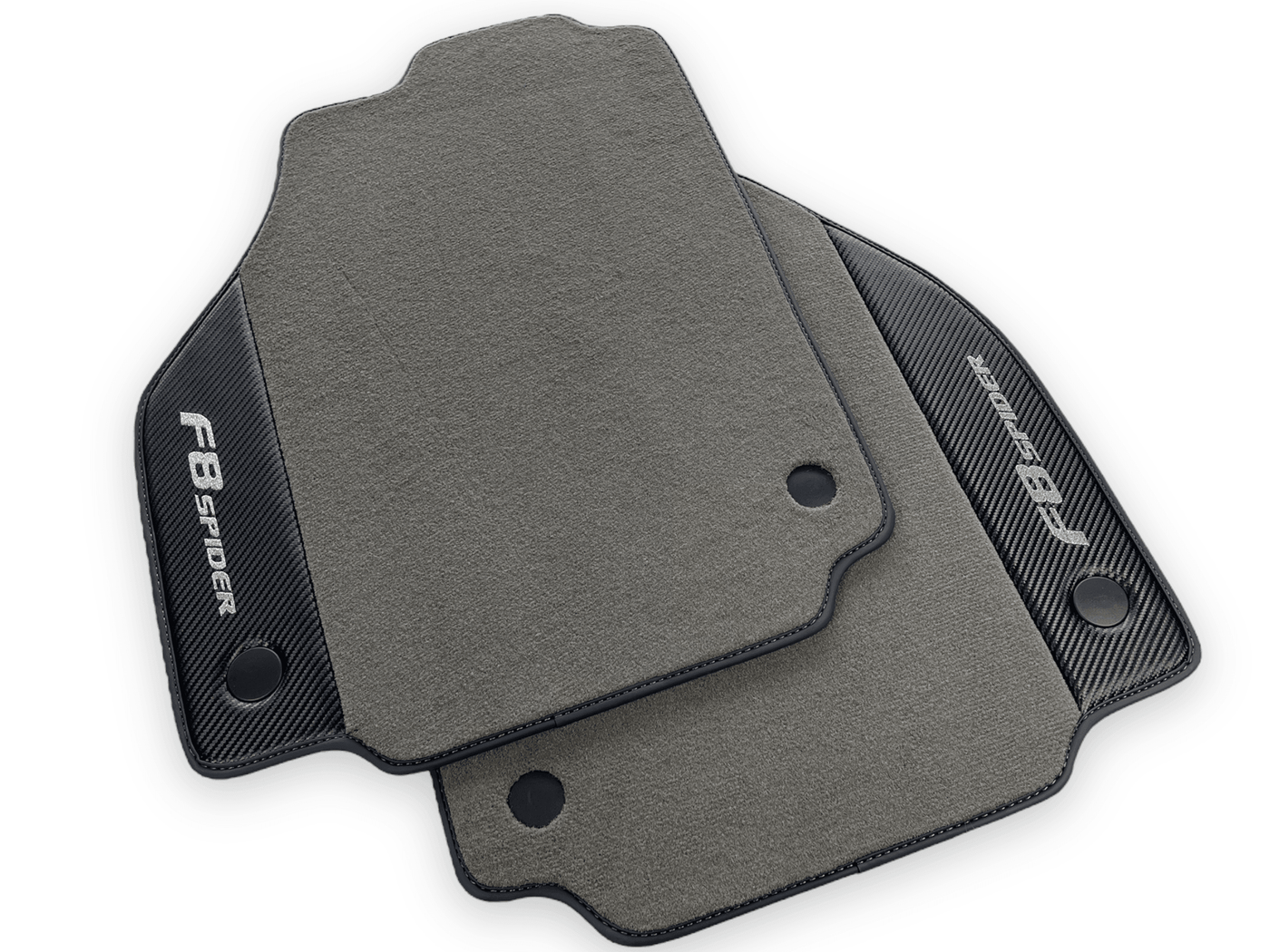 Gray Floor Mats For Ferrari F8 Spider 2019-2022 With Carbon Fiber Leather - AutoWin