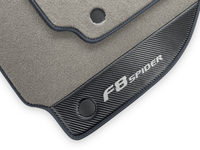 Gray Floor Mats For Ferrari F8 Spider 2019-2022 With Carbon Fiber Leather - AutoWin