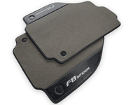 Gray Floor Mats For Ferrari F8 Spider 2019-2022 With Carbon Fiber Leather - AutoWin