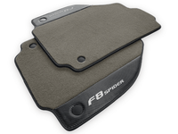 Gray Floor Mats For Ferrari F8 Spider 2019-2022 With Carbon Fiber Leather - AutoWin