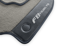 Gray Floor Mats For Ferrari F8 Tributo 2019-2022 With Carbon Leather - AutoWin