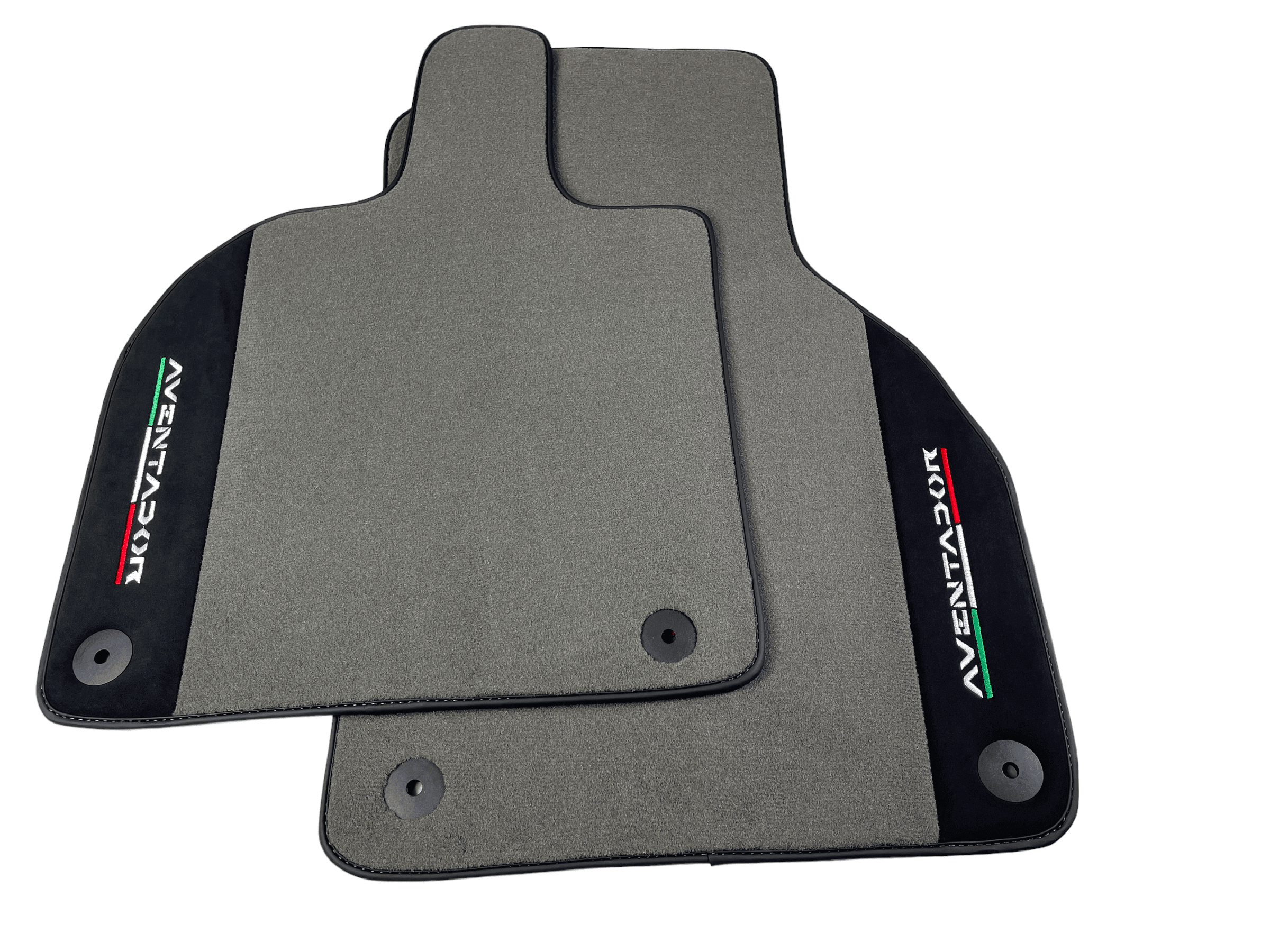 Gray Floor Mats for Lamborghini Aventador With Alcantara Leather - AutoWin