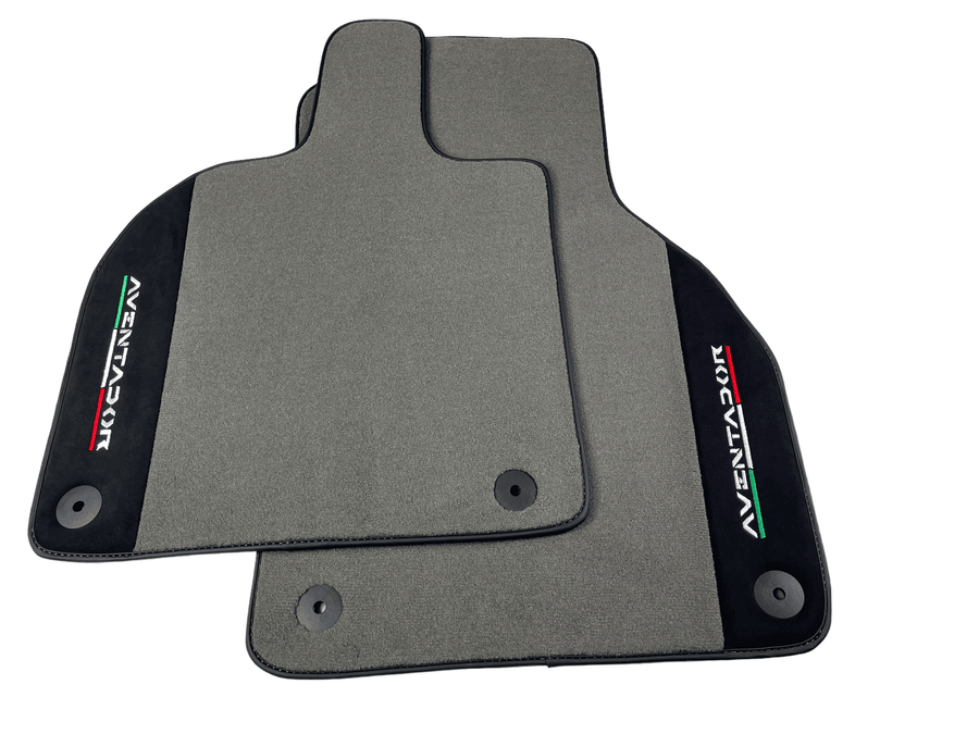 Gray Floor Mats for Lamborghini Aventador With Alcantara Leather - AutoWin