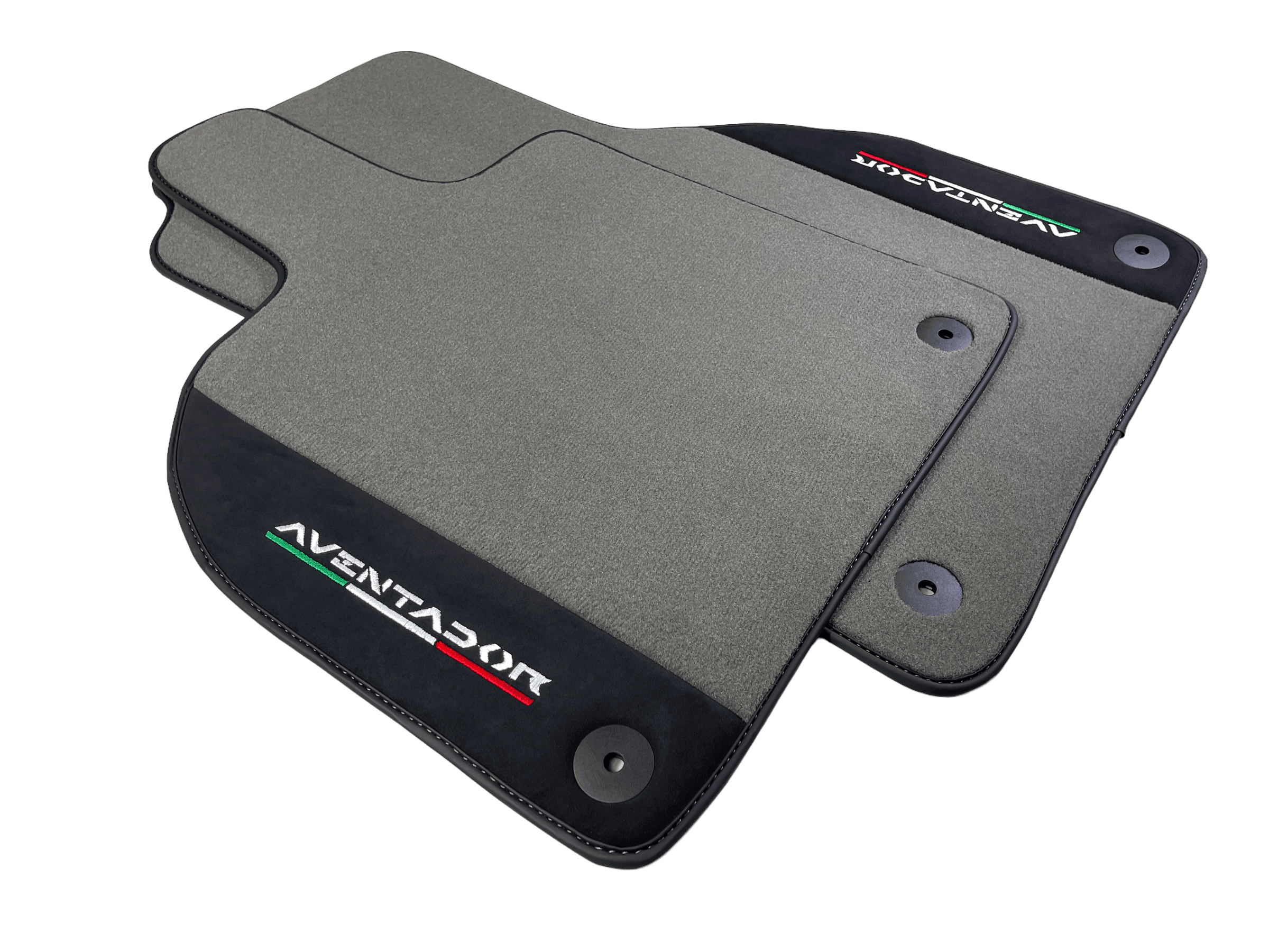 Gray Floor Mats for Lamborghini Aventador With Alcantara Leather - AutoWin
