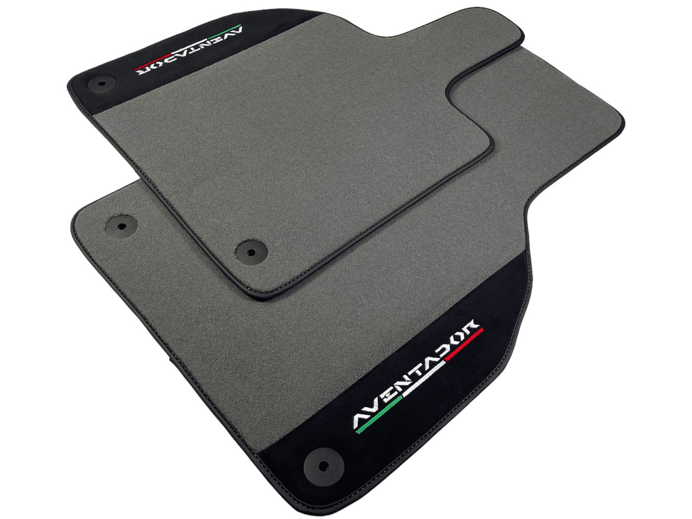 Gray Floor Mats for Lamborghini Aventador With Alcantara Leather - AutoWin