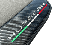 Gray Floor Mats for Lamborghini Huracan With Carbon Fiber Leather - AutoWin