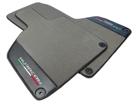 Gray Floor Mats for Lamborghini Huracan With Carbon Fiber Leather - AutoWin
