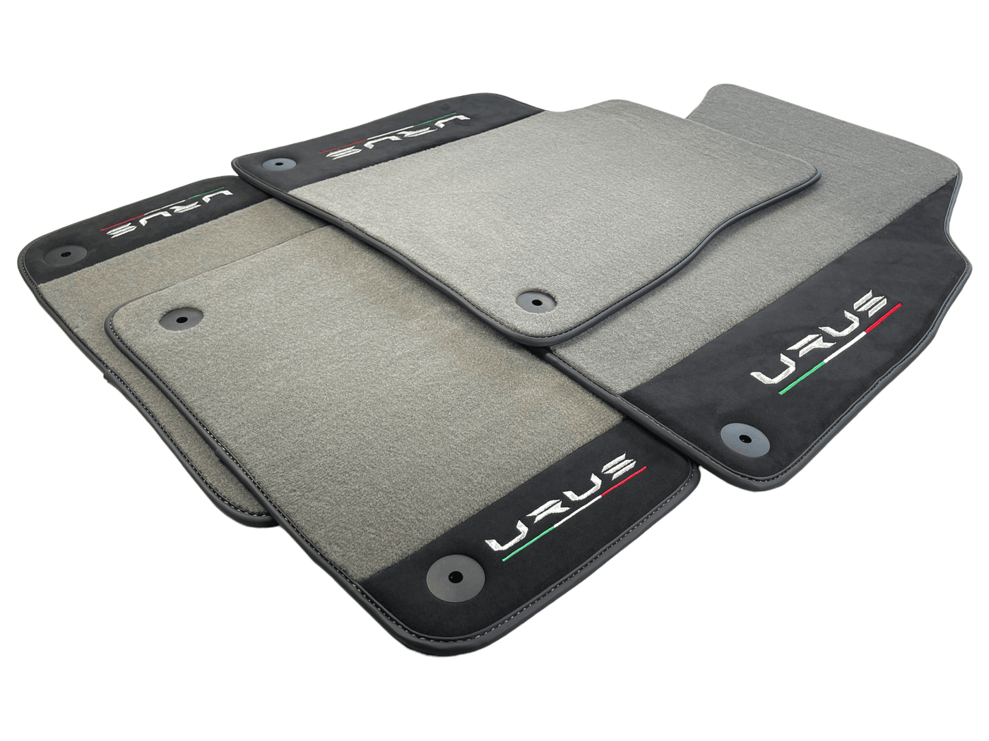 Gray Floor Mats For Lamborghini Urus With Alcantara Leather - AutoWin