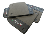 Gray Floor Mats For Lamborghini Urus With Carbon Leather - AutoWin
