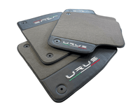 Gray Floor Mats For Lamborghini Urus With Carbon Leather - AutoWin