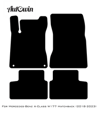 Gray Floor Mats For Mercedes Benz A-Class W177 Hatchback (2018-2023) | Limited Edition - AutoWin
