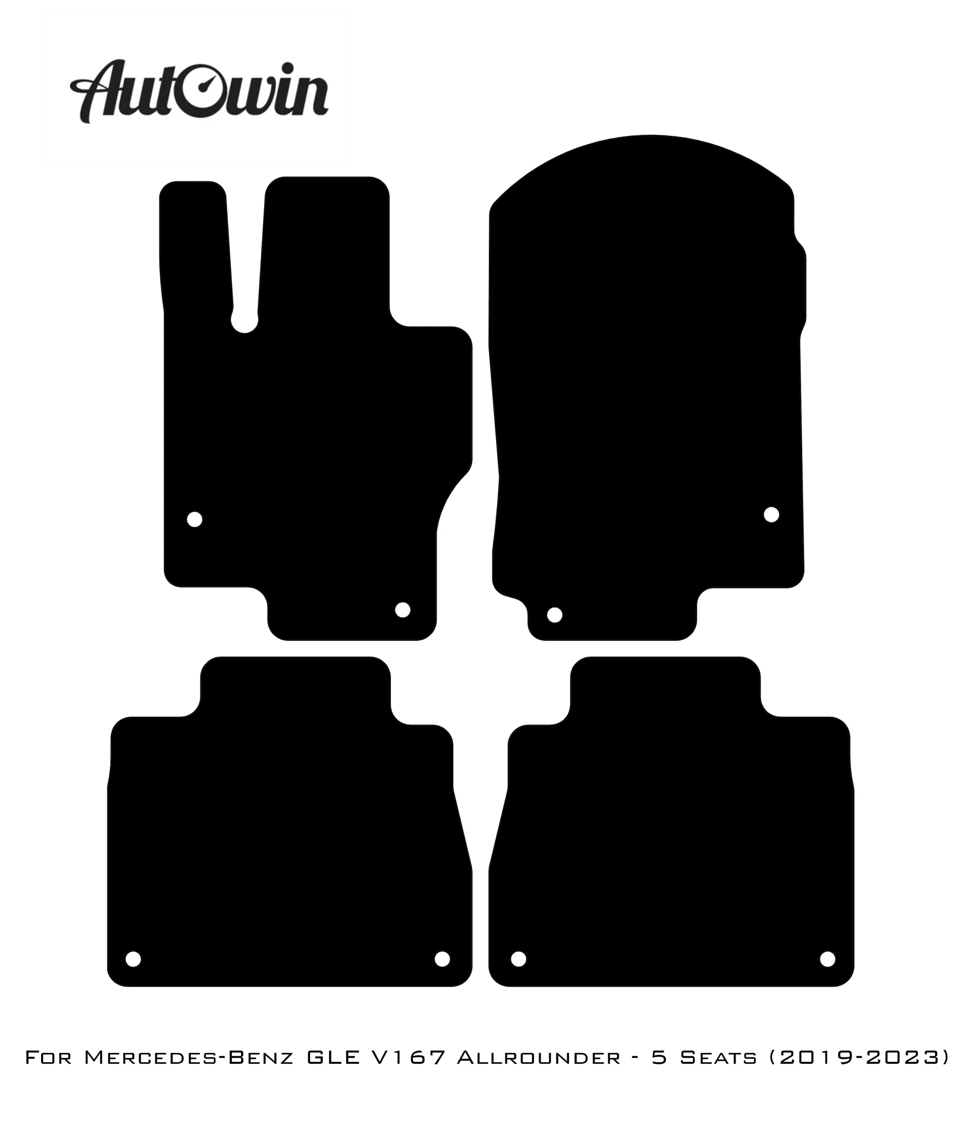 Gray Floor Mats For Mercedes Benz GLE-Class V167 Allrounder - 5 Seats (2019-2023) | Limited Edition - AutoWin