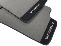 Gray Floor Mats For Tesla Model 3 With Alcantara Leather - AutoWin
