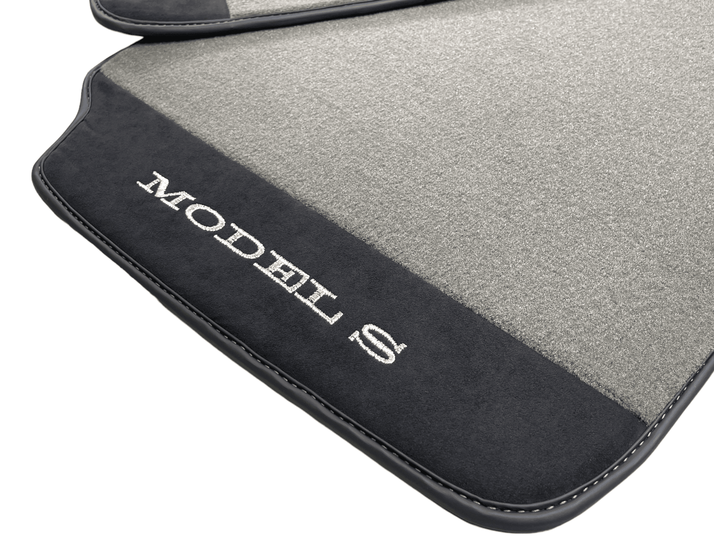 Gray Floor Mats For Tesla Model S With Alcantara Leather - AutoWin